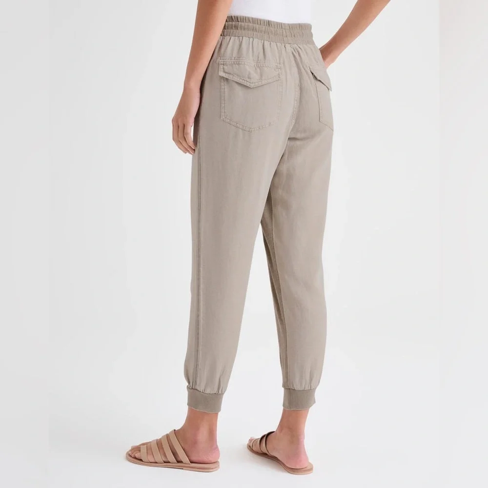 Splendid Lakeside Linen Blend Jogger Pants in Fawn Medium